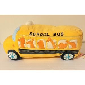 Linen House for Children Hiccups School Bus Plush Cushion NWT Rare